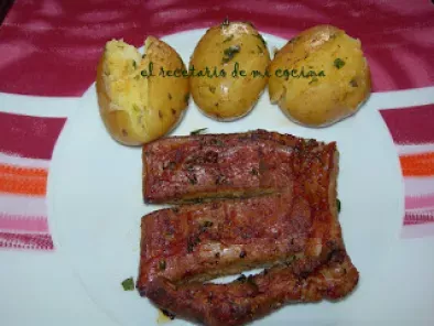 Receta Costilla asada con patatas al chimichurri