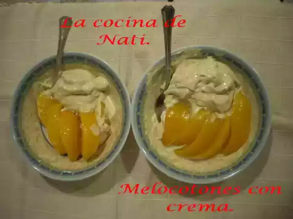 Receta Melocotones con crema
