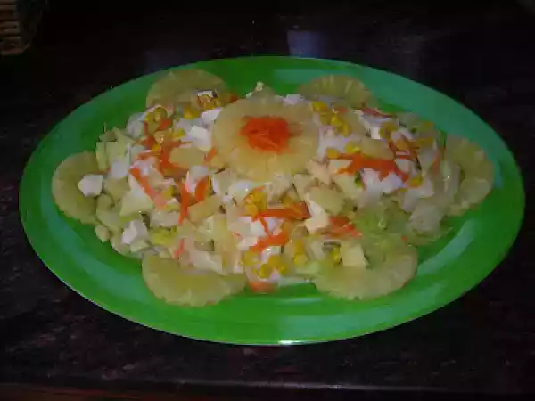 Receta Ensalada con salsa de piña