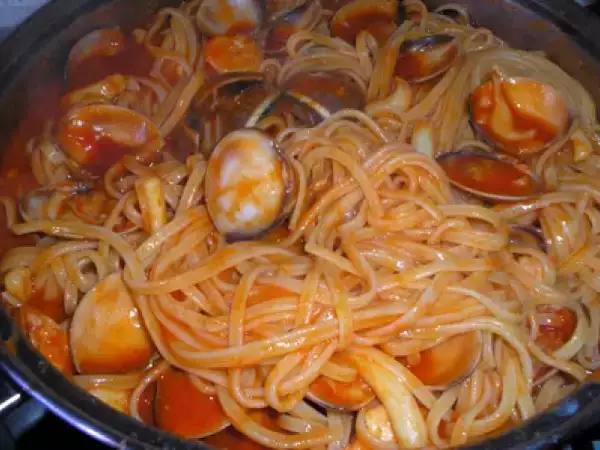 Receta Espagueti fruto di mare