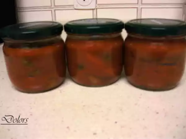 Receta Conserva de tomate y pimientos fritos