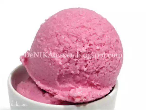 Receta Yogur helado de frambuesas