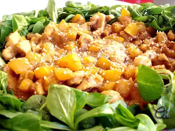 Receta Ensalada templada de pollo al teriyaki