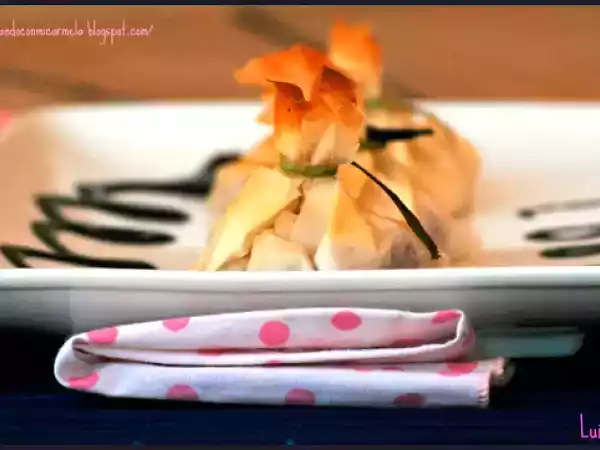 Receta Saquitos rellenos de queso y jamón