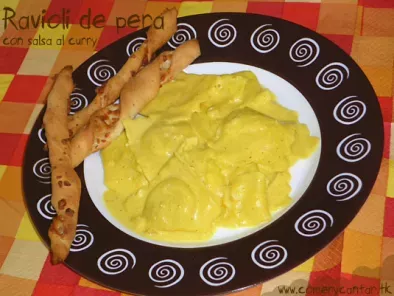Receta Ravioli de pera con salsa al curry