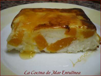 Receta Tarta de crema de queso y melocotones en almibar