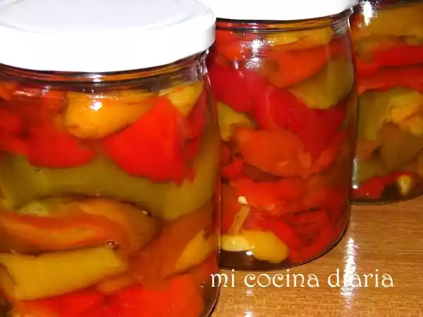 Receta Pimientos asados en conserva