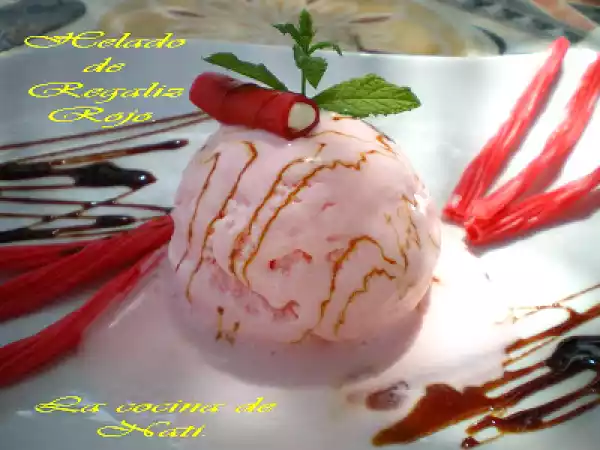 Receta Helado de regaliz rojo.