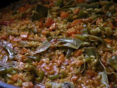 Receta Paella vegetal amb arrós integral