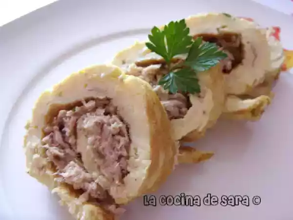 Receta Rollos de huevo y atún