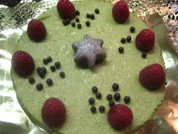 Receta Tarta de té matcha y frambuesas