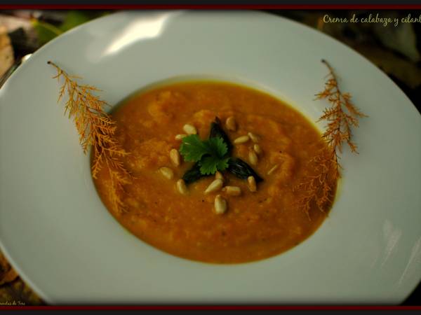 Crema de calabaza y cilantro - Preparación paso 1