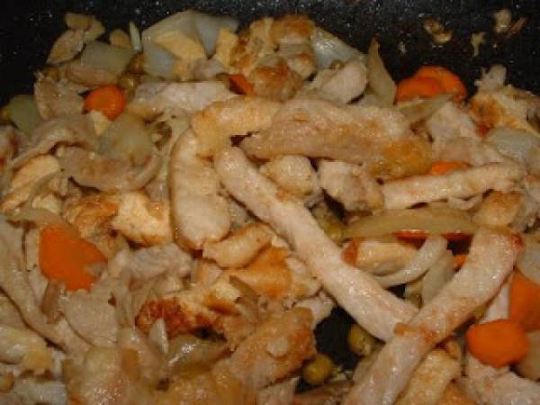 CERDO PICANTE CON ARROZ - Preparación paso 5