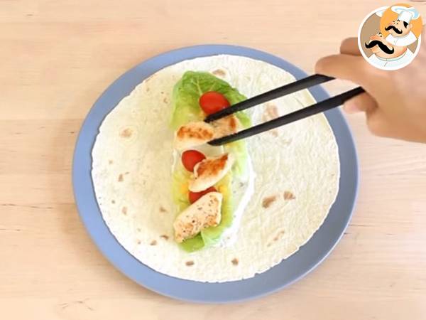 Wrap de pollo o fajita de pollo light - Preparación paso 4