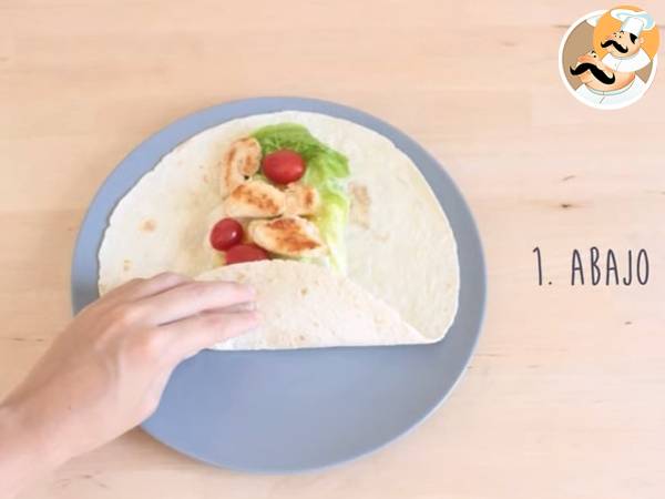 Wrap de pollo o fajita de pollo light - Preparación paso 5