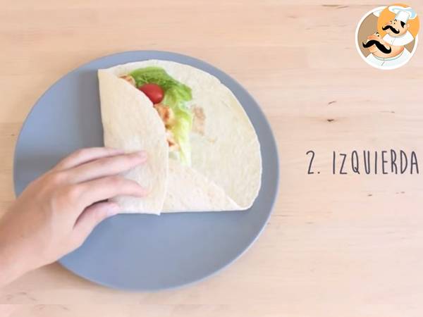 Wrap de pollo o fajita de pollo light - Preparación paso 6