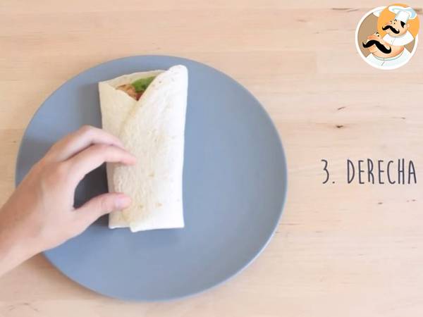 Wrap de pollo o fajita de pollo light - Preparación paso 7
