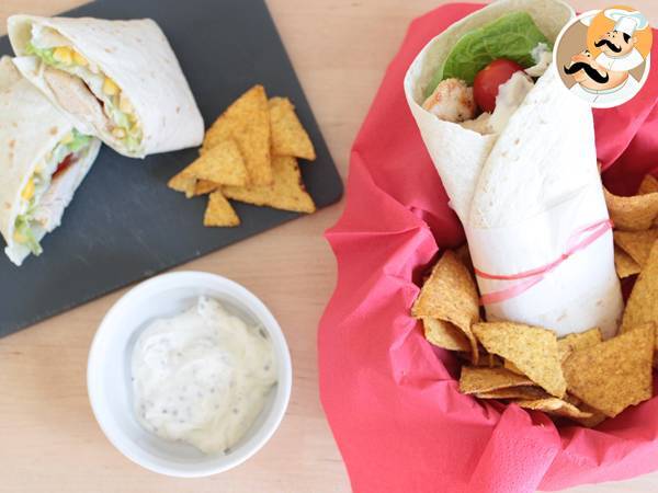 Wrap de pollo o fajita de pollo light - Preparación paso 8