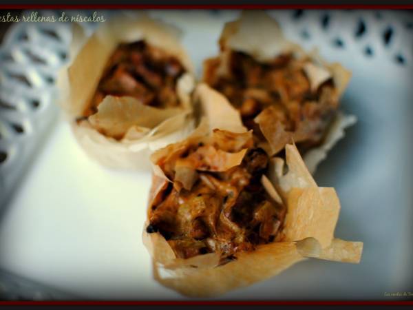 Cestas rellenas de níscalos - Preparación paso 3