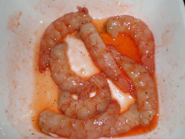 Ensalada tailandesa de mango verde y gambas - Preparación paso 1