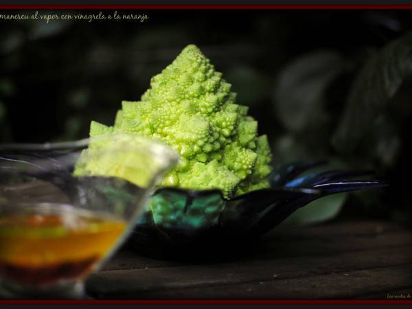 Romanesco al vapor con vinagreta de naranja - Preparación paso 2