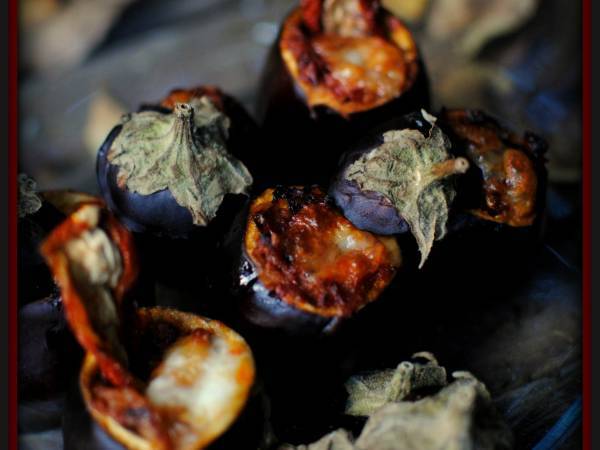 Berenjenas baby rellenas con tomate seco y puerros - Preparación paso 4