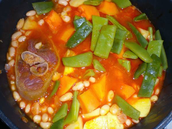 Potaje de calabaza y judias verdes - Preparación paso 5