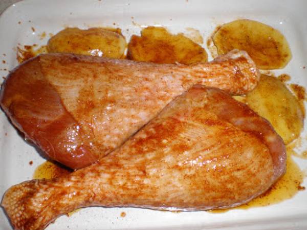 Muslos de pavo con patatas - Preparación paso 2