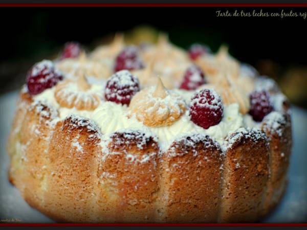 Tarta de tres leches con frutos rojos - Preparación paso 2