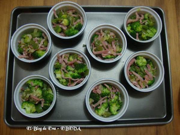 Clafoutis de jamon y brocoli - Preparación paso 4