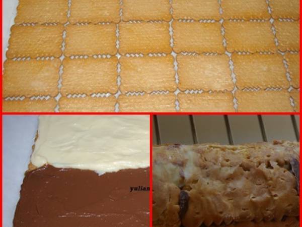 Tronco de navidad de galleta tostada - Preparación paso 3