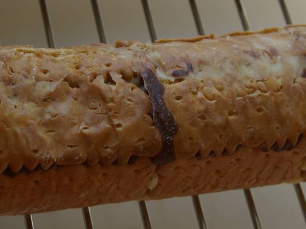 Tronco de navidad de galleta tostada - Preparación paso 5