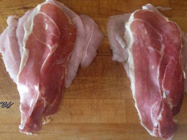 Rollito de pavo con jamon y verduras al horno - Preparación paso 3