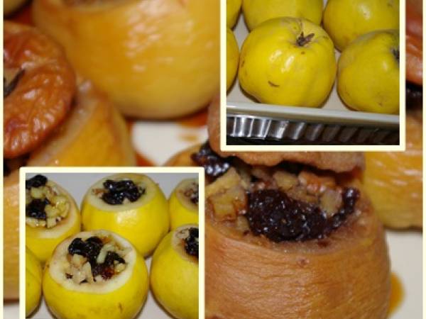 Membrillo relleno de pasas y nueces - Preparación paso 1