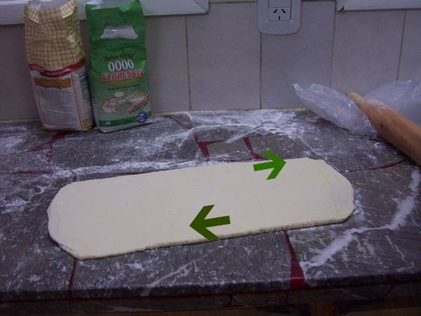 Masa de hojaldre, milhojas - Preparación paso 7