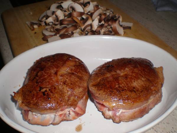 Falso solomillo en salsa de setas - Preparación paso 5