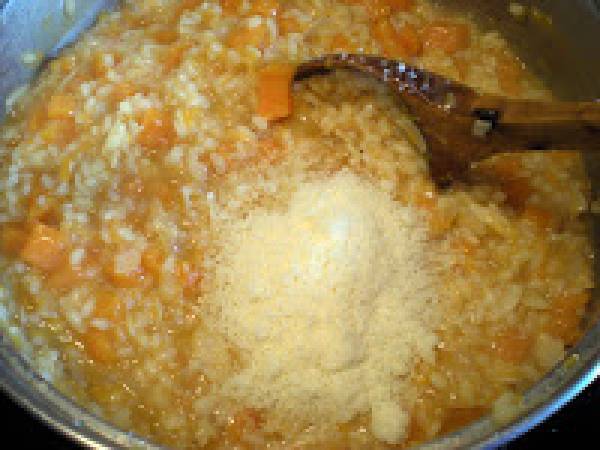 Risotto de calabaza y almendras - Preparación paso 8