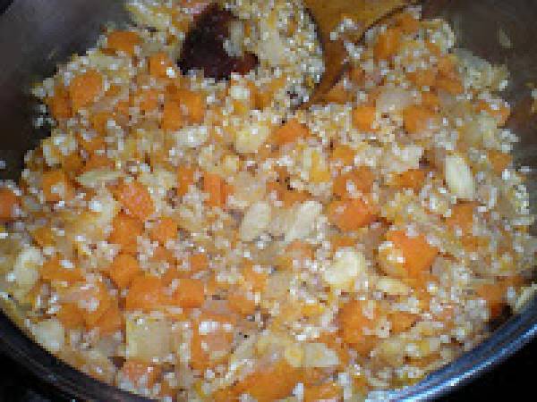 Risotto de calabaza y almendras - Preparación paso 6