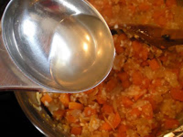 Risotto de calabaza y almendras - Preparación paso 7