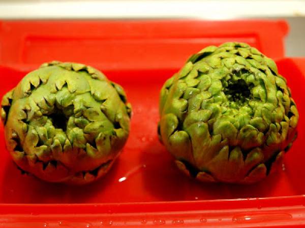 Alcachofas con jamón ibérico - Preparación paso 1