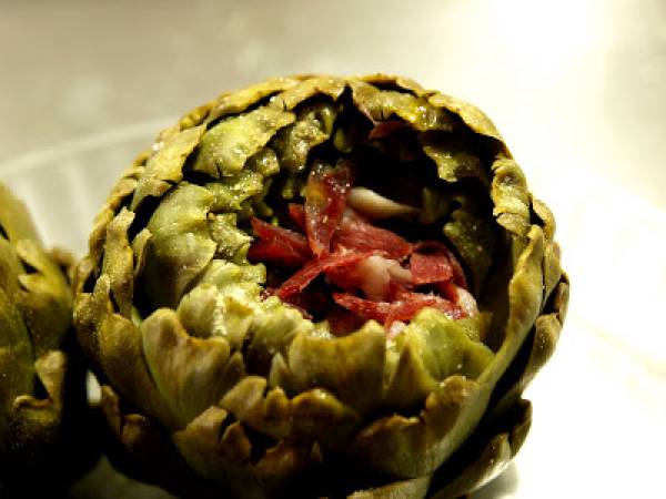 Alcachofas con jamón ibérico - Preparación paso 3