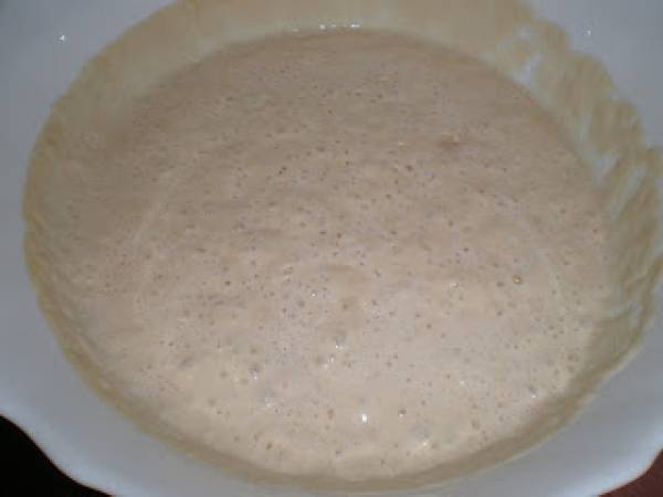 Pan chapata o ciabatta con tomate seco en aceite - Preparación paso 1