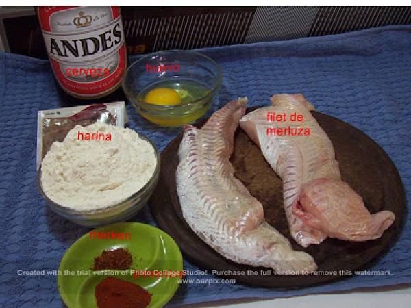 Merluza frita chilena - Preparación paso 1