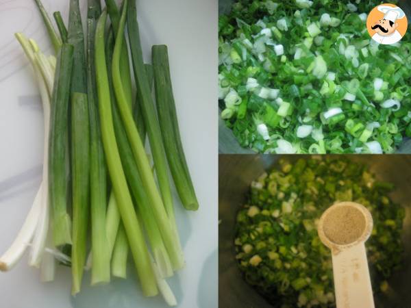 Caracolas de cebolleta, pan de cebolleta chino - Preparación paso 2
