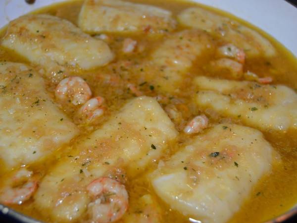 Lomos de merluza a la sidra - Preparación paso 2