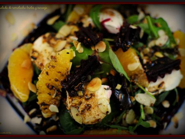 Ensalada de remolacha, brotes y naranja - Preparación paso 1