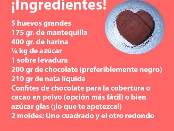 Bizcocho romántico en forma de corazón - Preparación paso 1