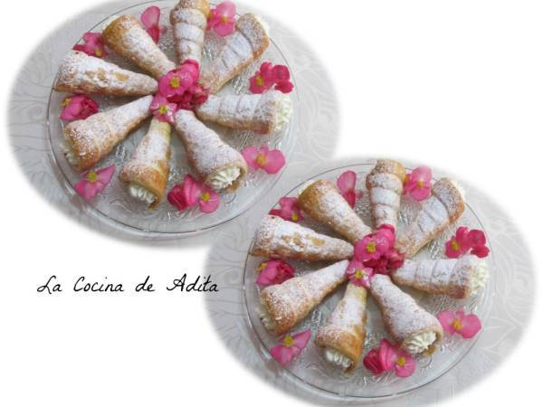 Conos de hojaldre, rellenos de nata - Preparación paso 5