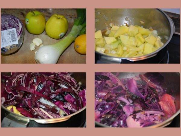 Crema de lombarda - Preparación paso 1