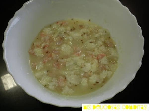 Ceviche de merluza y gambas - Preparación paso 1
